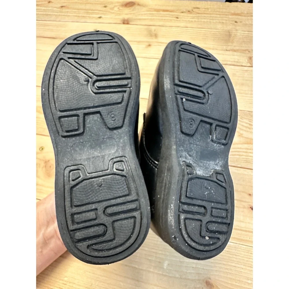 Josmo Black‎ Leather Buckle Strap Loafers Dress Shoes Kid's Size 8